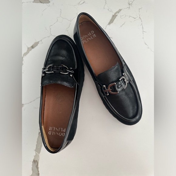 Donald Pliner Clio Leather loafers shiny patent with croc design fit 8.5 to 9 - Picture 1 of 8